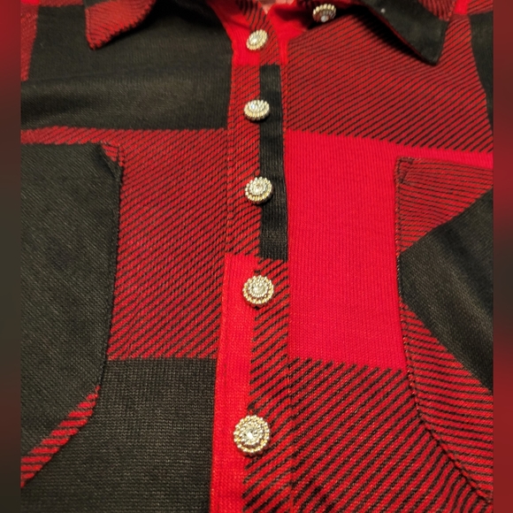 NWT-NEW YORK LAUNDRY RED & BLACK PLAID FLANNEL-SIZE-3X - Picture 6 of 12
